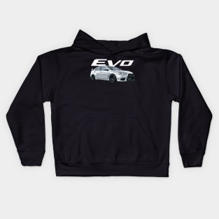 Mitsubishi Evo JDM Wicked White 10 X Kids Hoodie